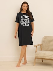 Yours Curve Black Coffee Club Sleep T-Shirts 2 Pack - Image 2 of 8