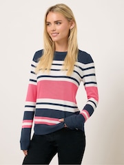 M&Co Blue Petite Petite Stripe Crew Neck Jumper - Image 1 of 5