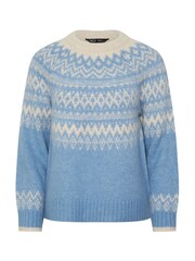 M&Co Blue Petite Placement Fairisle Jumper - Image 5 of 5