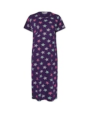 Yours Curve Grey Shine Stars Midaxi Nightdress 2 Pack - Image 2 of 8