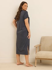 Yours Curve Grey Shine Stars Midaxi Nightdress 2 Pack - Image 8 of 8