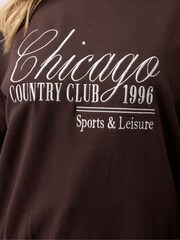 Yours Curve Light Brown Crew Neck Sweatshirt - Image 4 of 5