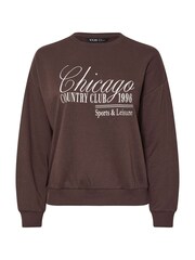 Yours Curve Light Brown Crew Neck Sweatshirt - Image 5 of 5
