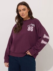 Yours Curve Red Crew Neck Sweatshirt - Image 2 of 7