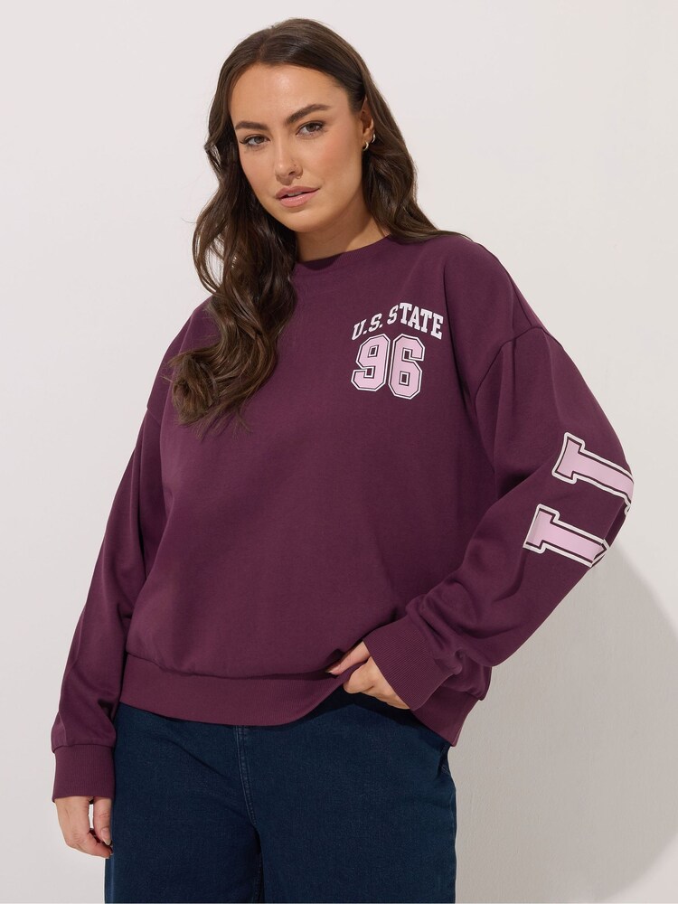 Yours Curve Red Crew Neck Sweatshirt - Image 2 of 7