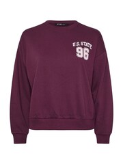 Yours Curve Red Crew Neck Sweatshirt - Image 6 of 7