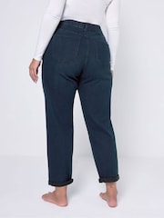 Yours Curve Blue Boyfriend Jeans - Image 3 of 5