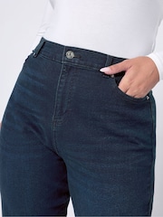 Yours Curve Blue Boyfriend Jeans - Image 4 of 5