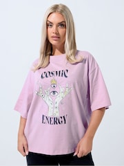 Yours Curve Limited Cosmic Energy T-Shirt - Imagem 1 de 5