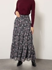 Long Tall Sally Black Chiffon Tiered Maxi Skirt - Image 2 of 5