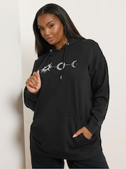 Yours Curve Black Celestial Dreamer Hoodie - Image 1 of 6