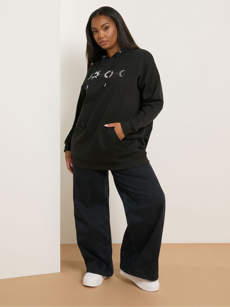 Yours Curve Black Celestial Dreamer Hoodie - Image 2 of 6