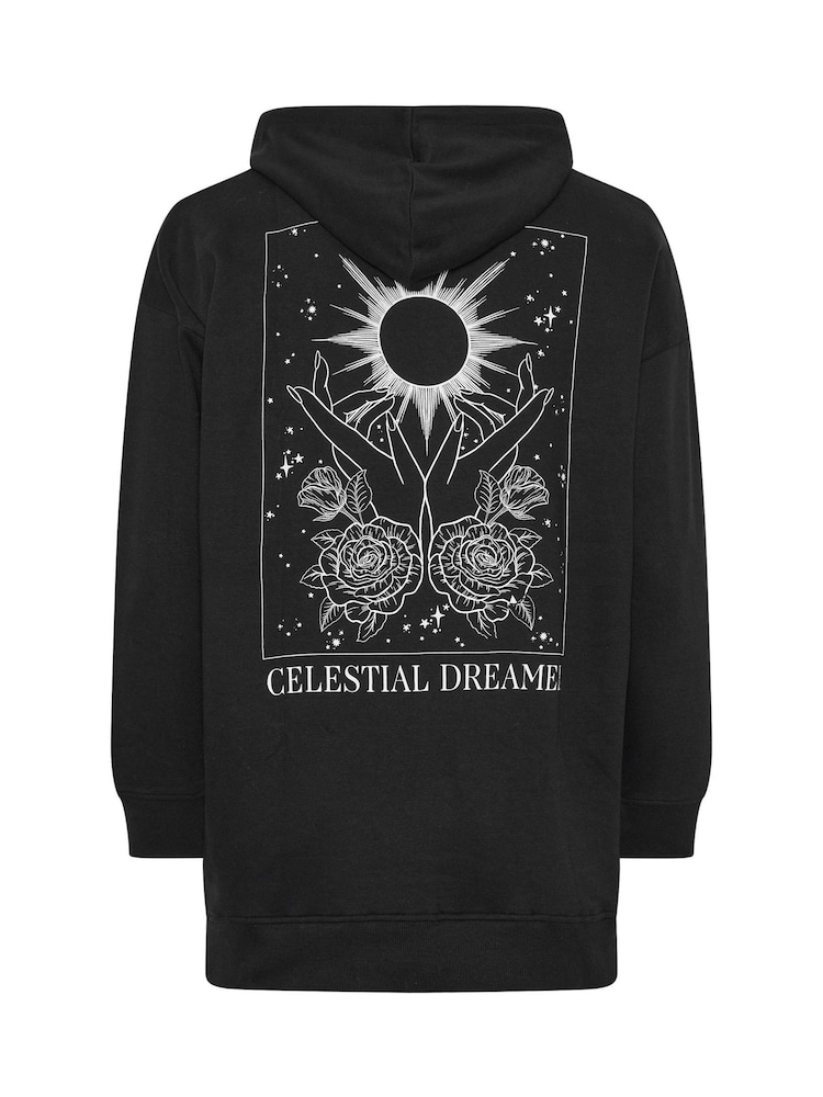 Yours Curve Black Celestial Dreamer Hoodie - Image 6 of 6