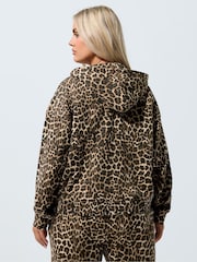 Moletom com estampa de leopardo Yours Curve Limited Zip - Imagem 3 de 5