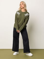 Verde - Yours Curve Embroidered Sweatshirt - Imagem 3 de 6