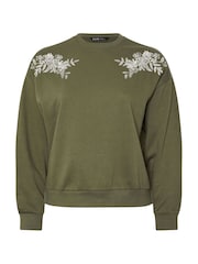Verde - Yours Curve Embroidered Sweatshirt - Imagem 6 de 6