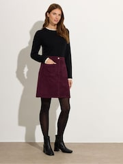 M&Co Purple Cord A-Line Skirt - Image 2 of 5