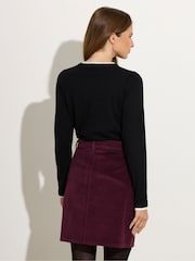 M&Co Purple Cord A-Line Skirt - Image 3 of 5