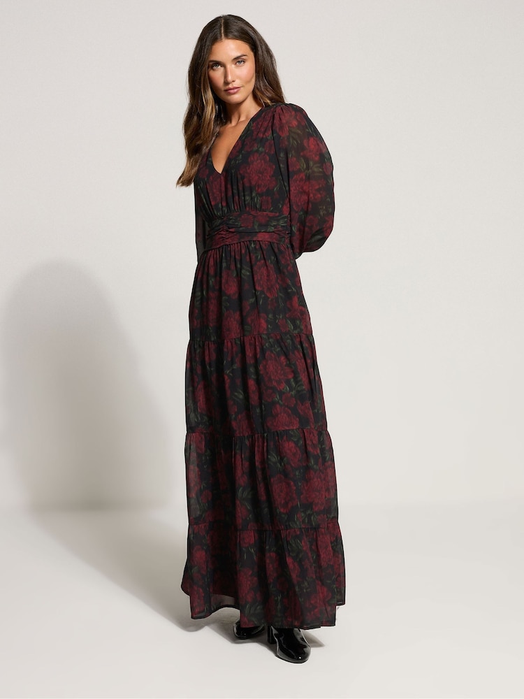 Long Tall Sally Red Floral Print Maxi Dress - Image 2 of 5