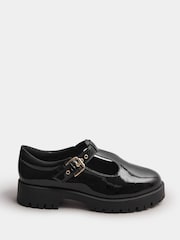 Yours Curve Black Extra Wide Fit Extra Wide Fit T-Bar Patent Mary Jane Shoes - Image 1 of 5