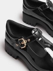 Yours Curve Black Extra Wide Fit Extra Wide Fit T-Bar Patent Mary Jane Shoes - Image 4 of 5