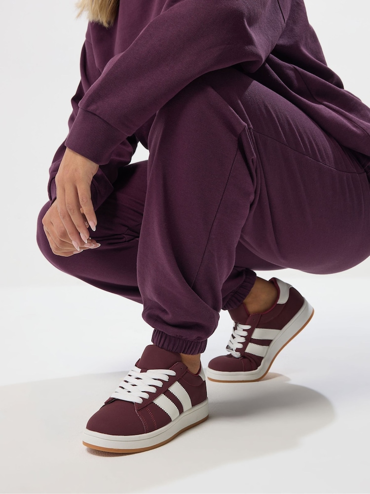 Rojo - Yours Curve Wide Fit Padded Skate Trainers - Imagen 1 de 5