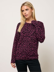 M&Co Purple Petite Crew Neck Jumper - Image 1 of 5