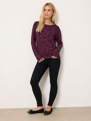 M&Co Purple Petite Crew Neck Jumper - Image 3 of 5