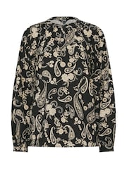 Long Tall Sally Black Half Placket Raglan Blouse - Image 5 of 5