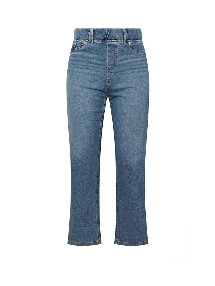 Yours Curve Blue Wide Fit Wide Leg Jeggings - Image 6 of 6 Yours Curve Blue Wide Fit Wide Leg Jeggings - Image 6 of 6