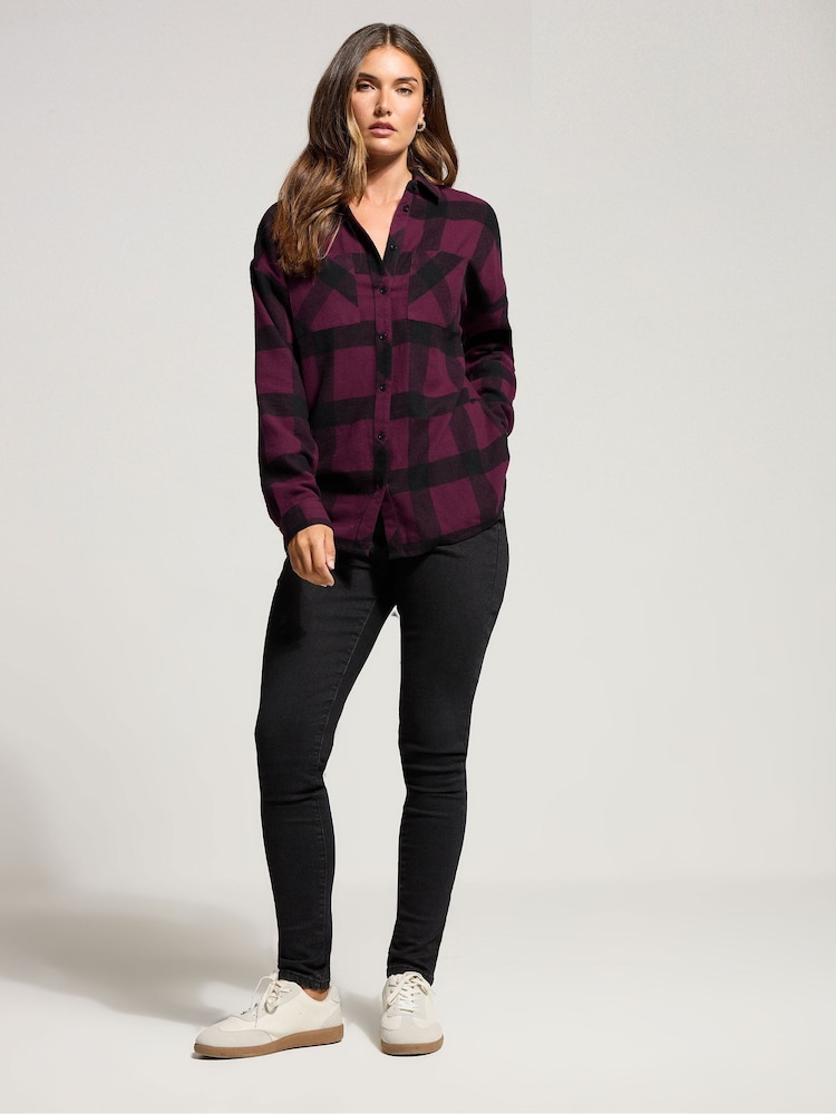 Long Tall Sally Oversized Check Shirt - Imagem 2 de 5