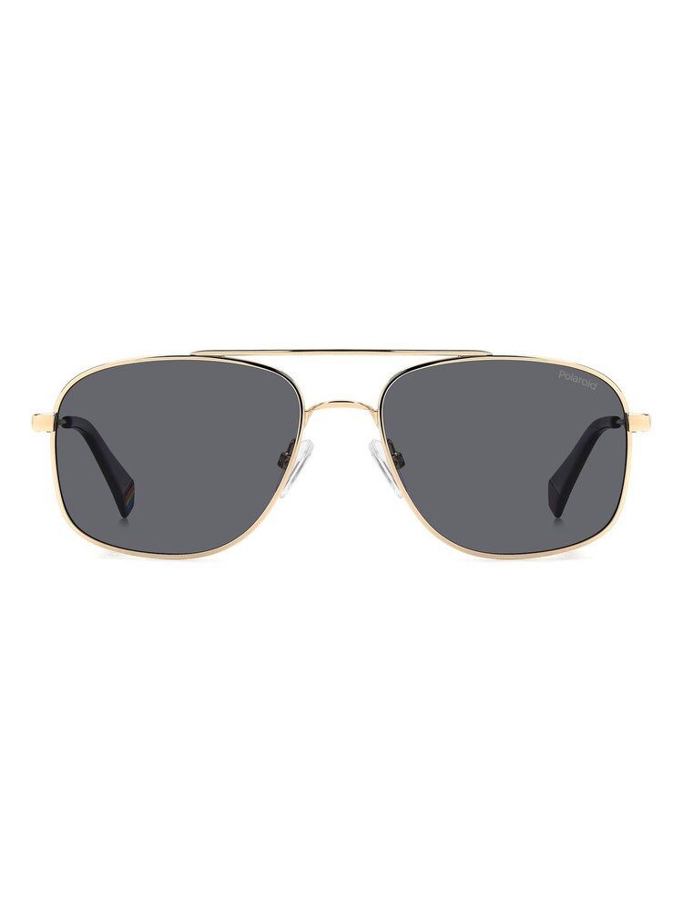 Polaroid Gold Rectangular Sunglasses in Gold - Image 1 of 6 Polaroid Gold Rectangular Sunglasses in Gold - Image 1 of 6