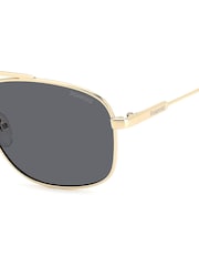 Polaroid Gold Rectangular Sunglasses in Gold - Image 5 of 6