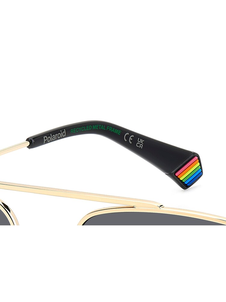 Polaroid Gold Rectangular Sunglasses in Gold - Image 6 of 6 Polaroid Gold Rectangular Sunglasses in Gold - Image 6 of 6