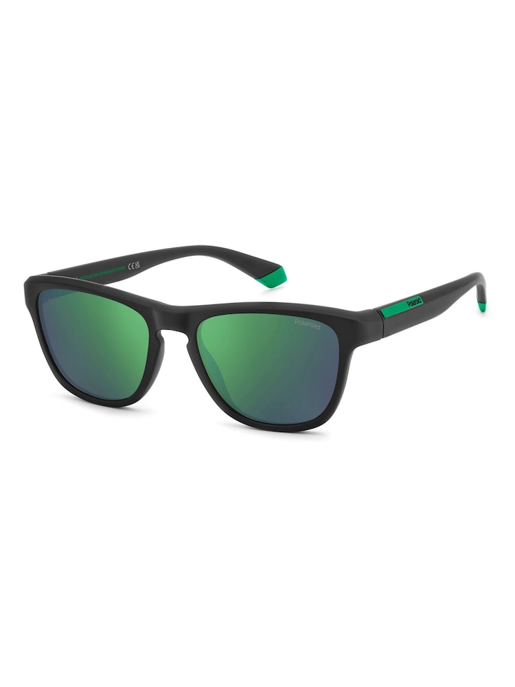 Panthos Sunglasses in Matte Black and Green - Image 2 of 6 Panthos Sunglasses in Matte Black and Green - Image 2 of 6