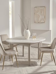 Light Natural Marble Effect Nomad 4 To 6 Seater Extending Dining Table - Image 1 of 9