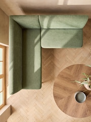 Relaxed Linen Look Green Aire Corner Bench and Table Set - Image 3 of 11