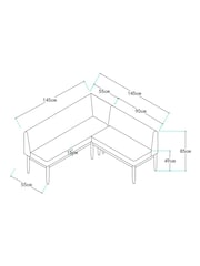 Relaxed Linen Look Green Aire Corner Bench and Table Set - Image 4 of 11