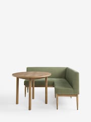 Relaxed Linen Look Green Aire Corner Bench and Table Set - Image 8 of 11