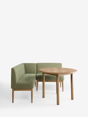 Relaxed Linen Look Green Aire Corner Bench and Table Set - Image 9 of 11