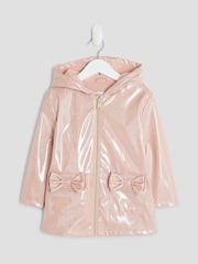 River Island Pink Girls Glitter Rain Mac - Image 1 of 4