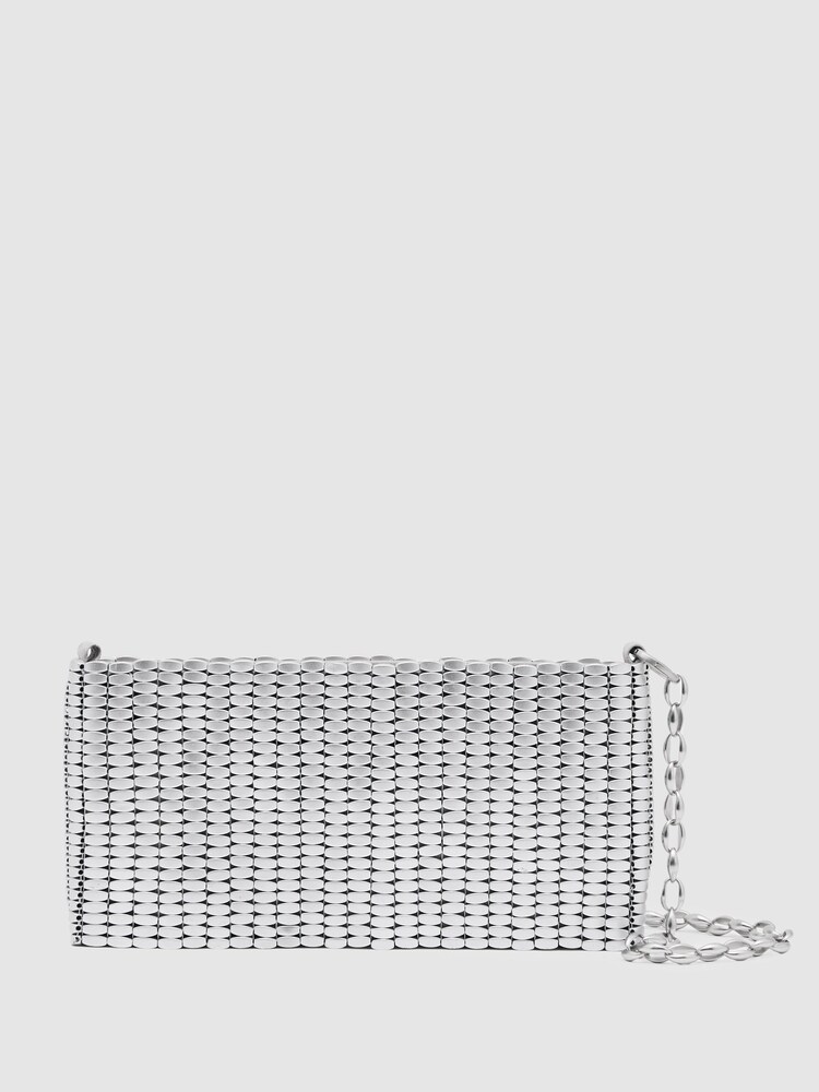 Reiss Silver Bailey Beaded Removable Strap Shoulder Bag - Image 1 of 6