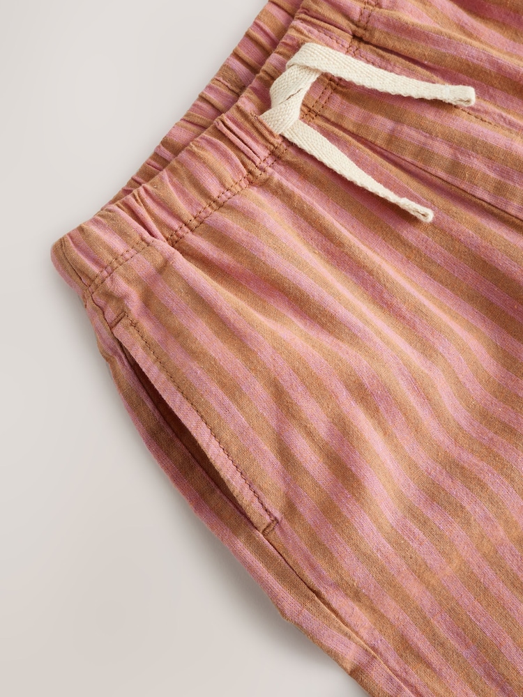 Red Stripe Wide Fit Linen Blend Pull on Trousers (3mths-7yrs) - Image 7 of 7 Red Stripe Wide Fit Linen Blend Pull on Trousers (3mths-7yrs) - Image 7 of 7