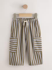 Khaki/Blue Stripe Side Pocket Wide Trousers (3mths-7yrs) - Image 1 of 4