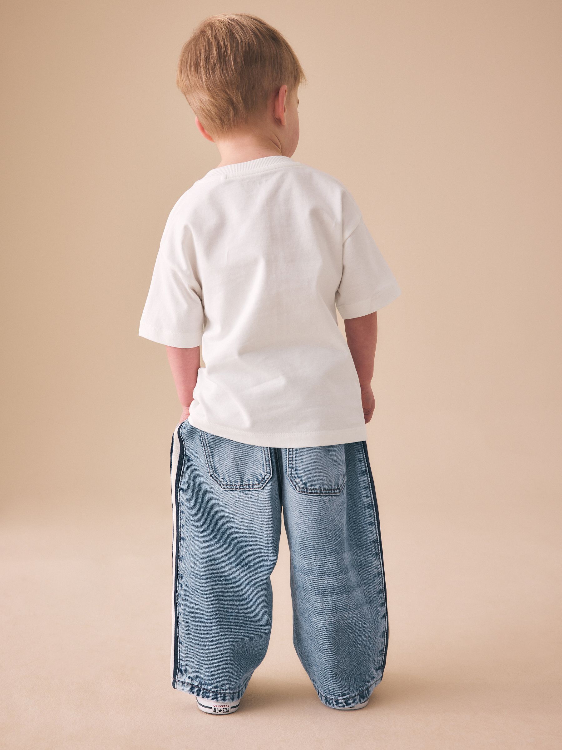 Buy Light Blue Side Stripe Wide Fit Jeans (3mths-7yrs) from Next USA