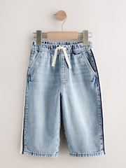 Light Blue Side Stripe Pull on Wide Jeans (3mths-7yrs) - Image 6 of 9