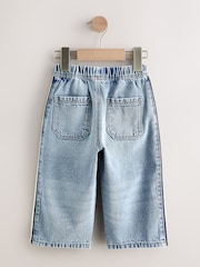 Light Blue Side Stripe Pull on Wide Jeans (3mths-7yrs) - Image 7 of 9