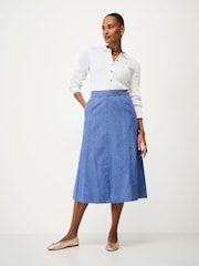 Crew Clothing Blue Harper Denim Midi Skirt - Image 3 of 5