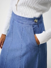 Crew Clothing Blue Harper Denim Midi Skirt - Image 4 of 5