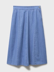 Crew Clothing Blue Harper Denim Midi Skirt - Image 5 of 5